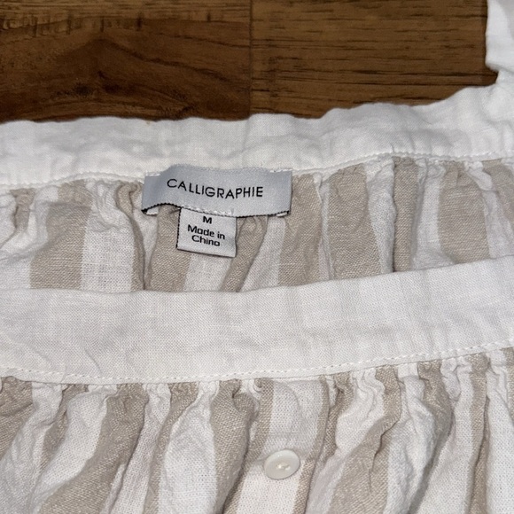 KALLIGRAPHIE Striped Top in Beige and White - Picture 4 of 6